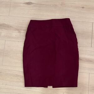 Express Deep Red Pencil Skirt